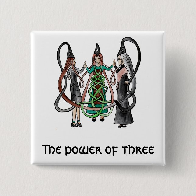 Three Sisters - Celtic witches 2 Inch Square Button (Front)