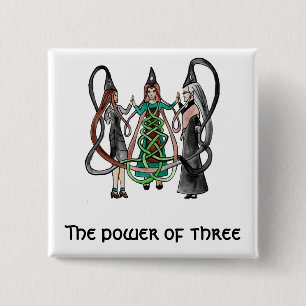 Three Sisters - Celtic witches 2 Inch Square Button