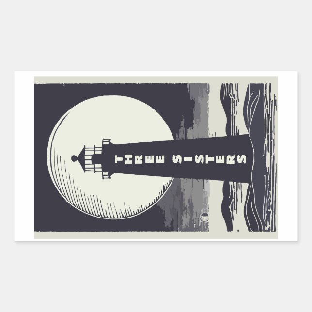 Three Sisters Lighthouse Massachusetts Moon Sticker (Front)