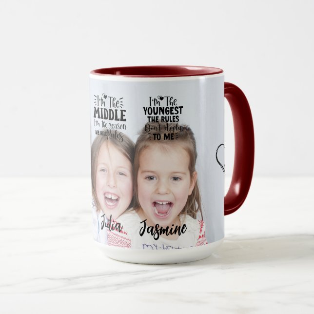 Three sisters sister quotes portrait typography  mug (Front Right)