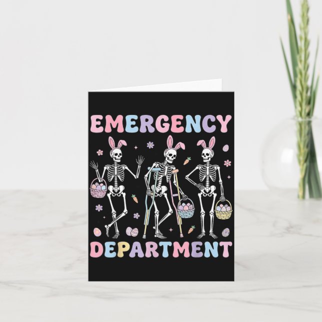 Three Skeletons Emergency Department Funny Easter Card (Front)