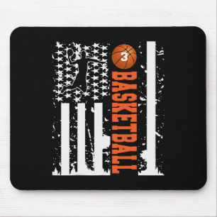 Three Sketll Jersey Tee Number Usa Flag  Mouse Pad