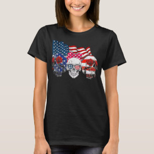 Three skulls happy independence day 4th of july am T-Shirt