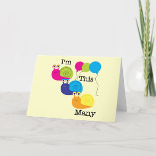 Three Snails I'm This Many Tshirts and Gifts Card