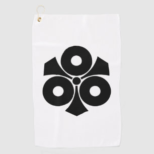 Three snake eyes with swords golf towel