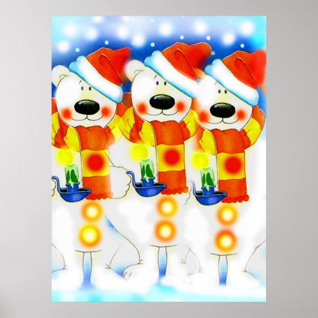 Three Snowmen at Christmas Poster (Front)