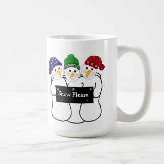 Three Snowmen with Snow Sign Coffee Mug