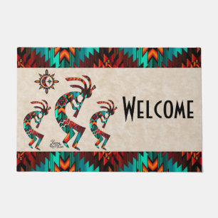 Three Southwest Kokopelli Doormat