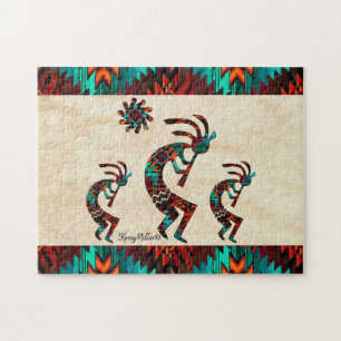 Three Southwest Kokopelli Jigsaw Puzzle