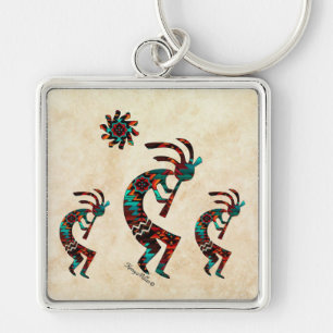 Three Southwest Kokopelli Keychain