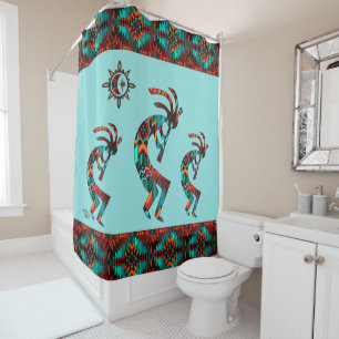 Three Southwest Kokopelli Shower Curtain