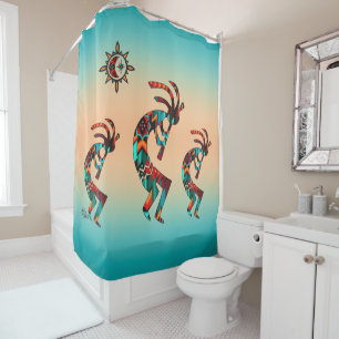 Three Southwest Kokopelli Shower Curtain