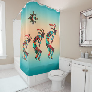 Three Southwest Kokopelli Shower Curtain