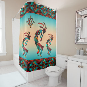 Three Southwest Kokopelli Shower Curtain