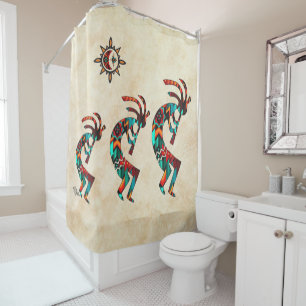 Three Southwest Kokopelli Shower Curtain