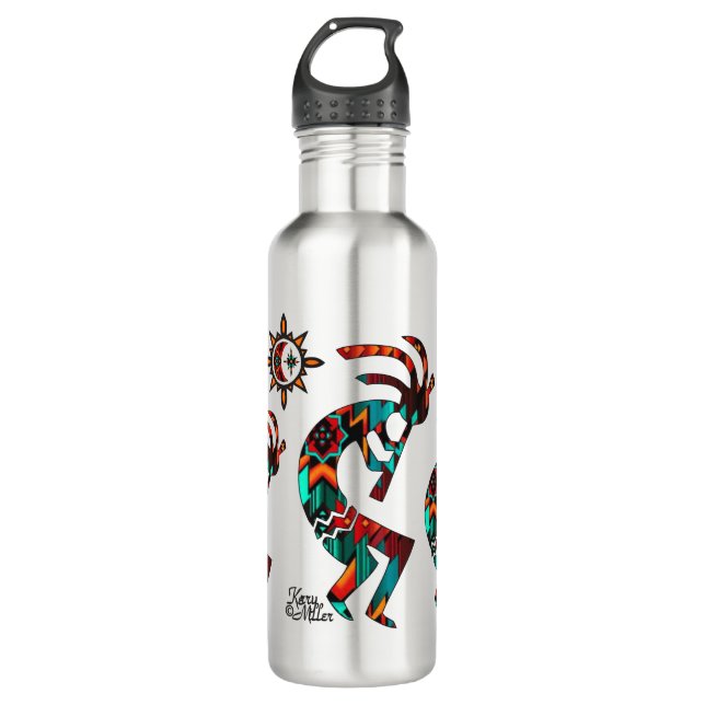 Three Southwest Kokopelli  Stainless Steel Water B 710 Ml Water Bottle (Front)