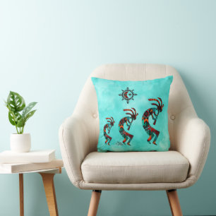 Three Southwest Kokopelli Throw Pillow