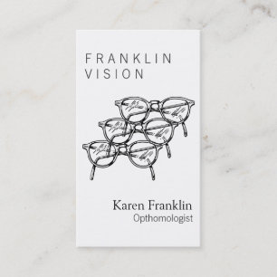 Three Spectacles Eyewear Optical Vision Business Card