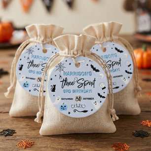 Three Spirit! Boys Halloween 3rd Birthday Party Favour Tags