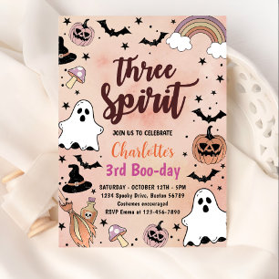 Three Spirit Halloween 3rd Birthday Party Invitation