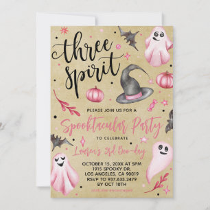 Three Spirit Spooky Halloween Birthday Invitation