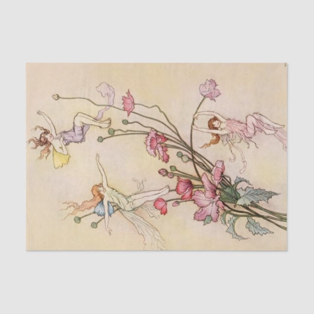 “Three Spirits Mad With Joy” by Warwick Goble Tissue Paper (Front)