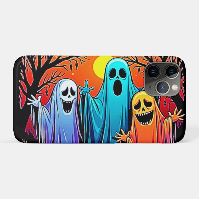 Three Spooky Halloween Ghosts Design Case-Mate iPhone Case (Back (Horizontal))