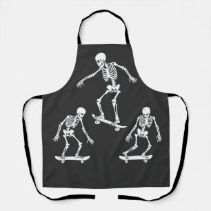 Three Spooky Skating Skeleton Halloween Skateboard Apron