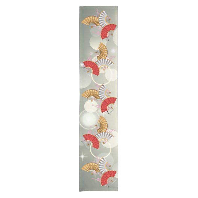 Three spring fans short table runner (Front)