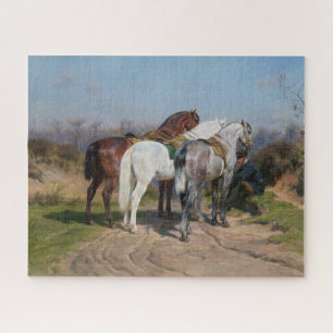 Three Stallion Horses (by Rosa Bonheur) Jigsaw Puzzle