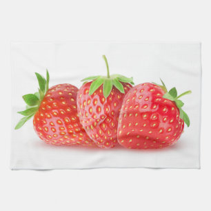 Three strawberries kitchen towel