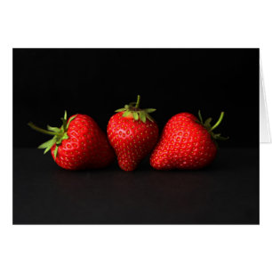 Three Strawberries On Black gccna