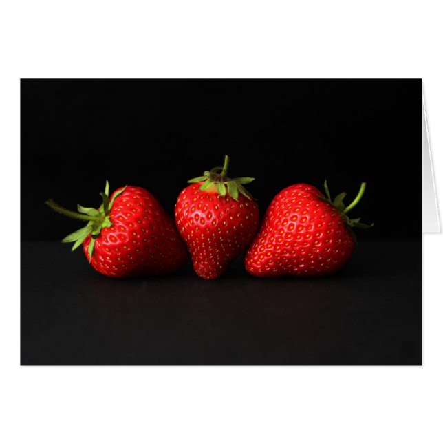 Three Strawberries On Black gccna (Front Horizontal)