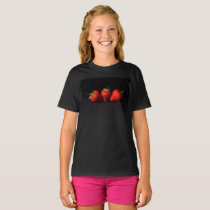 Three Strawberries On Black gccna T-Shirt