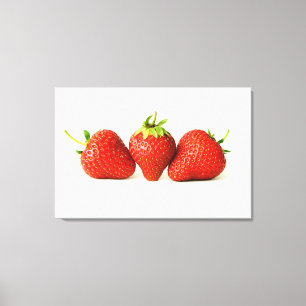 Three Strawberries On White 36x24 (90x60cm) waccn Canvas Print