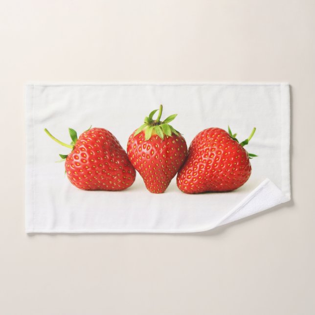 Three Strawberries On White btcna Bath Towel Set (Hand Towel)