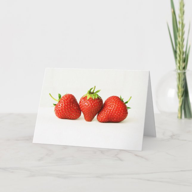 Three Strawberries On White gccna Card (Front)