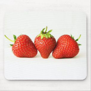 Three Strawberries On White mpcna Mouse Pad