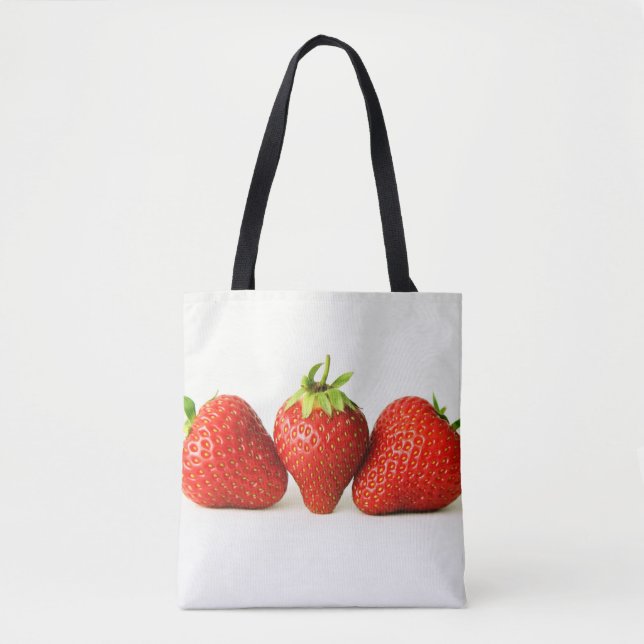 Three Strawberries On White stcna Tote Bag (Front)