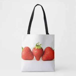 Three Strawberries On White stm Tote Bag