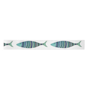 Three Striped Fish  Satin Ribbon