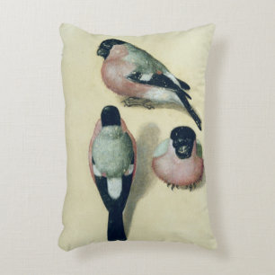 Three studies of a bullfinch decorative pillow