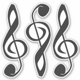 Three Stylized Treble Clefs