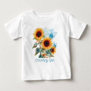 Three Sunflowers Baby T-Shirt