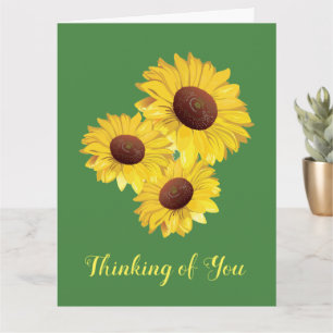 Three Sunflowers Design Blank Greeting Card