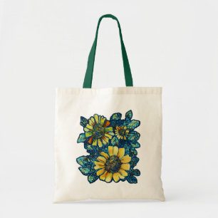 Three Sunflowers, Floral Art Tote Bag