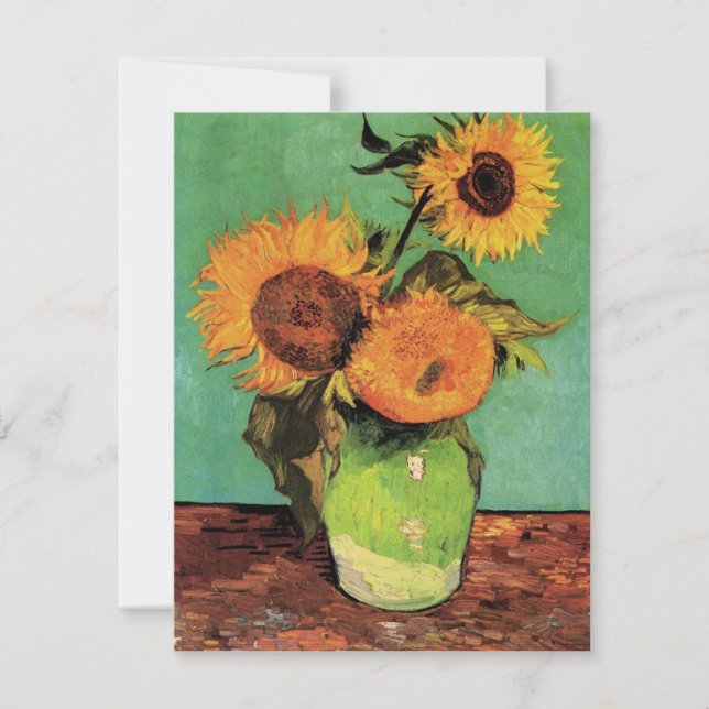 Three Sunflowers in a Vase by Vincent van Gogh (Front)