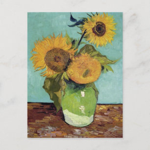 Three Sunflowers in a Vase(F453) Van Gogh Fine Art Postcard
