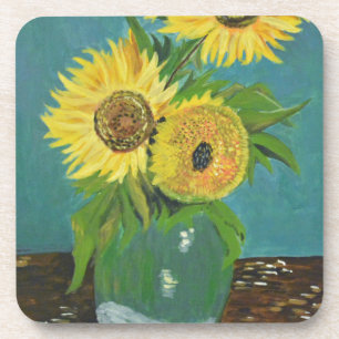 Three Sunflowers in a Vase, van Gogh Coaster