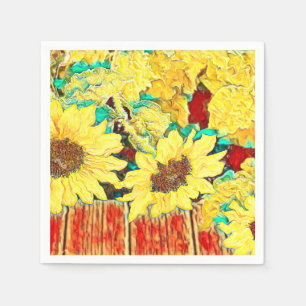 Three Sunflowers Napkin